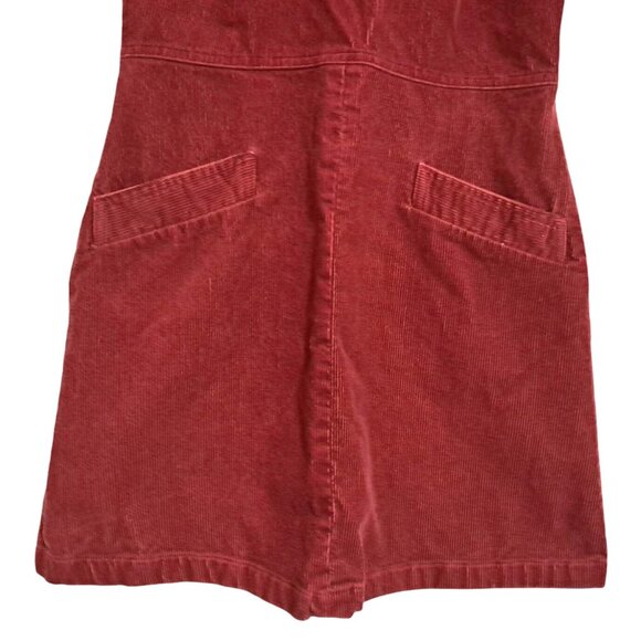 Y2K American Eagle Red Corduroy Sleeveless Dress Size 6 Vintage - Picture 5 of 8